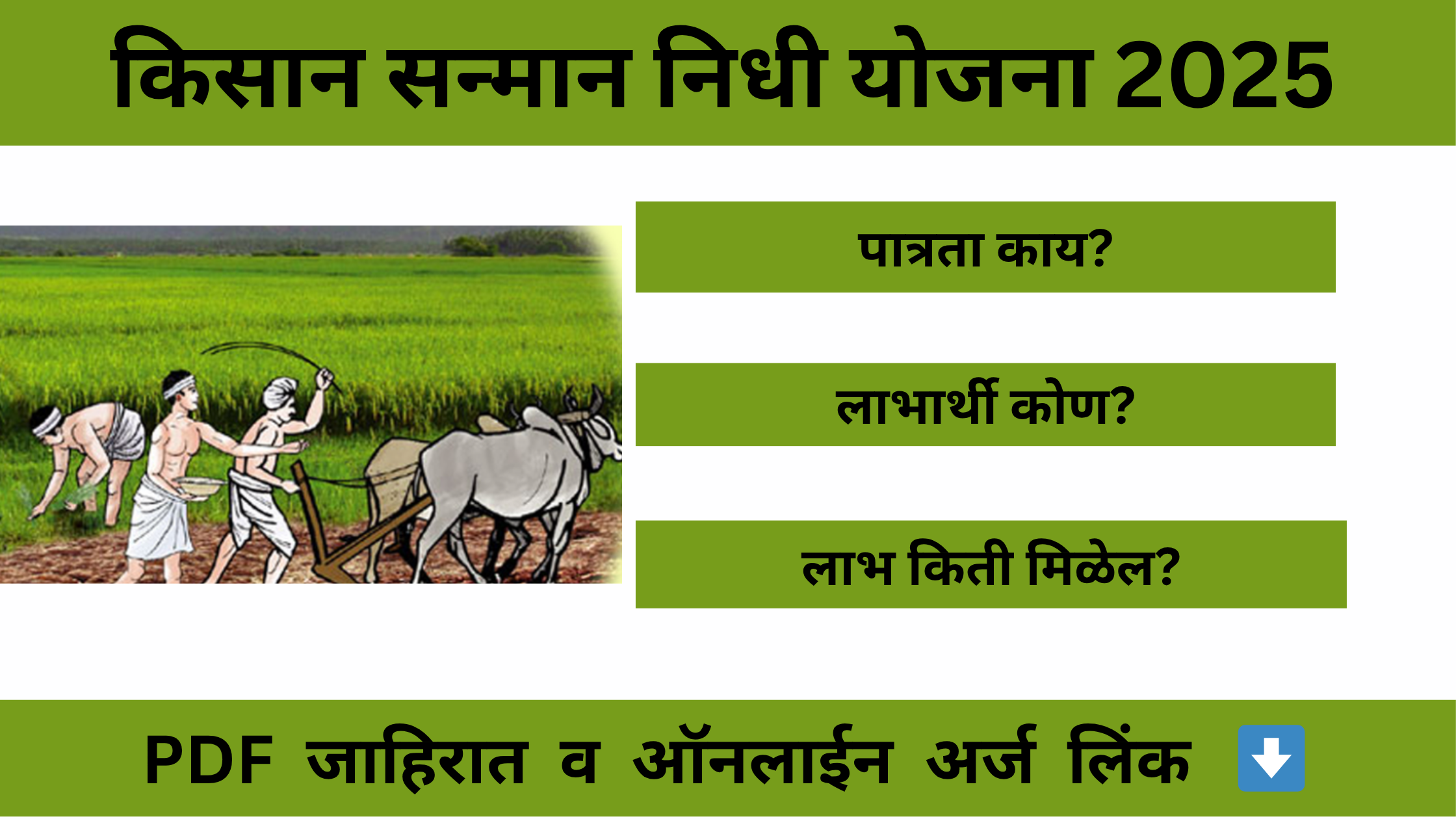 प्रधानमंत्री किसान सन्मान निधी योजना 2025 – शेतकऱ्यांसाठी ₹6000 वार्षिक मदतीची योजना, पात्रता व अर्ज प्रक्रिया