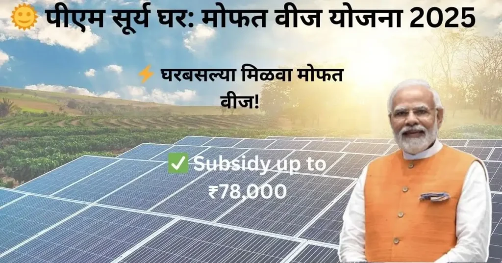 PM Surya Ghar Muft Bijli Yojana 2025 Solar Panel Subsidy