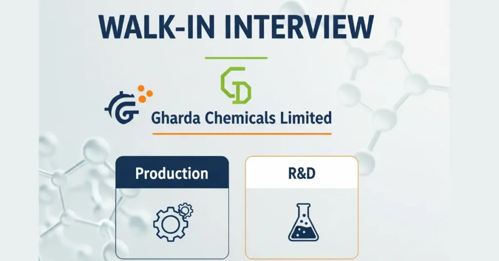 “Gharda Chemicals Limited Bharti 2025 Walk-In Interview at Dombivli for Production Engineer and R&D Chemist Jobs in Maharashtra”