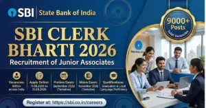 SBI Clerk Bharti 2026 - भारतीय स्टेट बँकेत 9000+ जागांसाठी लिपिक मेगाभरती जाहिरात